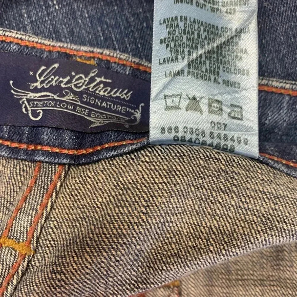 Levi Strauss Signature Y2K Bootcut Low Rise Stretch Denim Blue Jeans Misses 16 - Picture 14 of 16